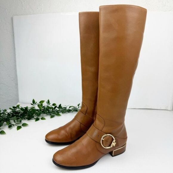 Tory Burch Sofia Riding Boot Hi Veg in Festival Brown Size 7 - Picture 3 of 10